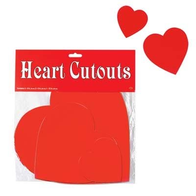 Valentine Assorted Red Heart Cutouts 9ct