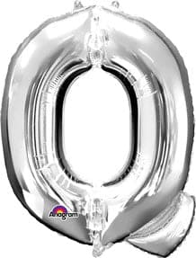 Letter Q Silver 33in Metallic Balloon