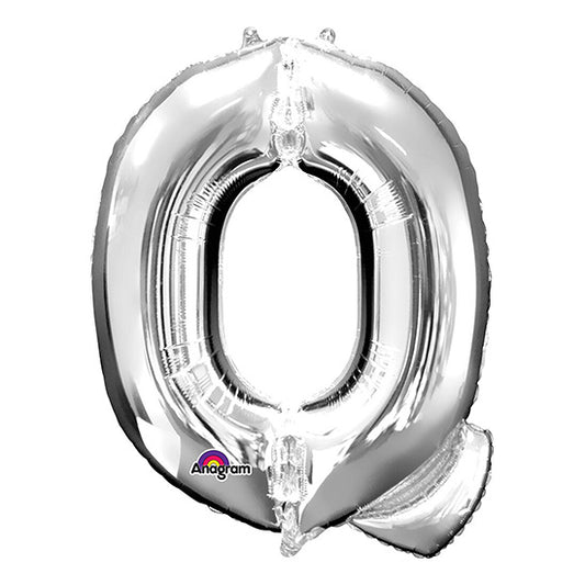 Letter Q Silver 33in Metallic Balloon