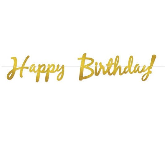 Banner Birthday Script Gold