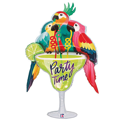Party Time Parrots 44in Metallic Balloon