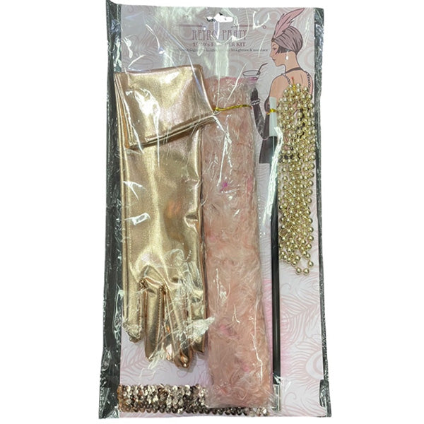 Rose Gold Roaring 20's Flapper Accessory Kit