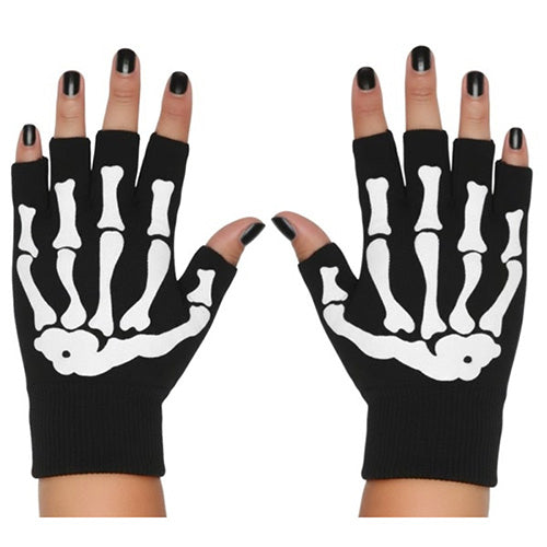 Fingeless Skeleton Adult Gloves