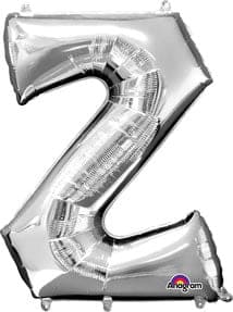 Letter Z Silver 33in Metallic Balloon