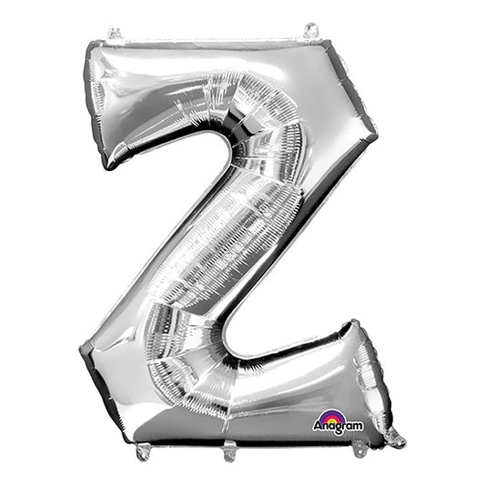 Letter Z Silver 33in Metallic Balloon