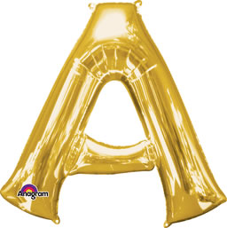 Letter A Gold 33in Metallic Balloon