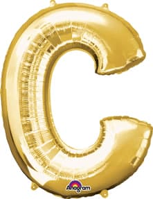 Letter C Gold 33in Matallic Balloon