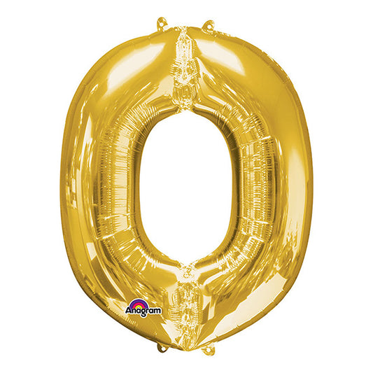Letter O Gold 33in Metallic Balloon