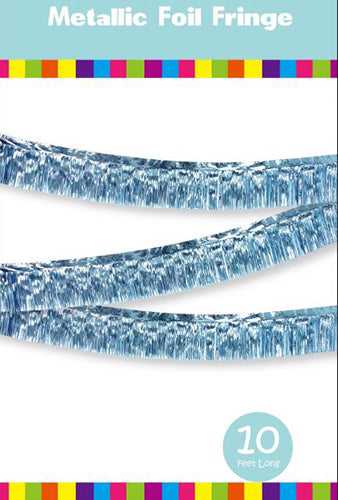 Metallic Fringe Banner 10' Light Blue