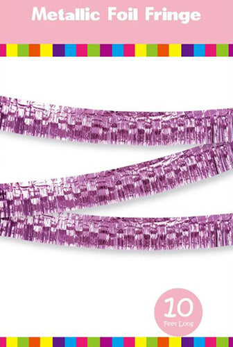 Metallic Fringe Banner 10' Light Pink