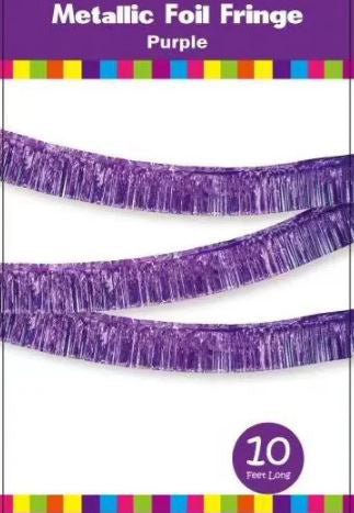 Metallic Fringe Banner 10' Purple