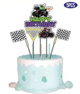 Happy Birthay Monster Truck Cake Topper Kit
