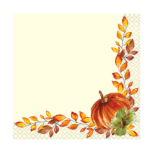 Watercolor Fall Pumpkins Beverage Napkins16ct