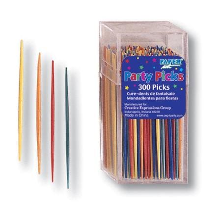Assorted Color 2.75in Thin Party Picks 300 Ct