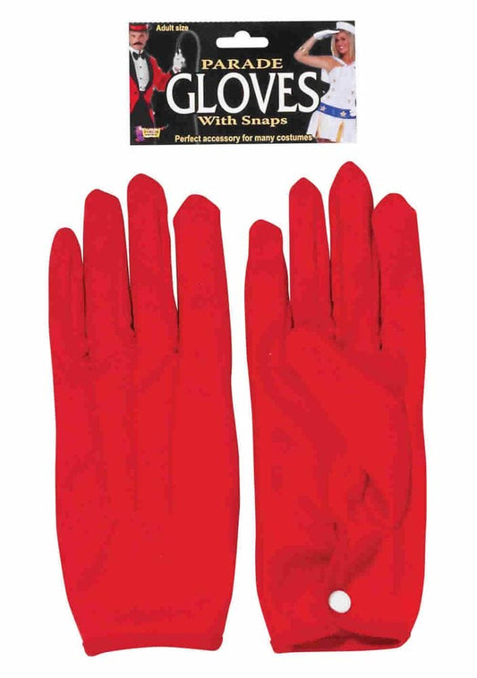 Short Parade Red Gloves with Snap