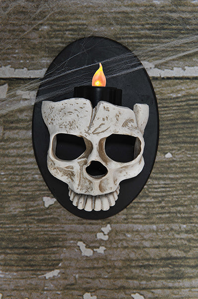 Halloween light-up 6in Skull Wall Sconce