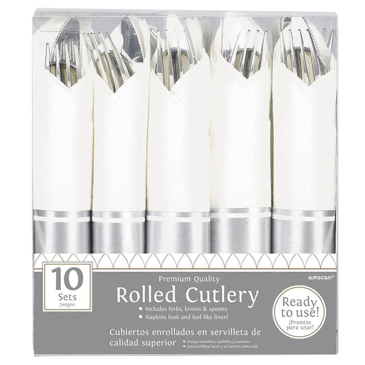 Premium Cutlery Rolled with Napkin 10ct