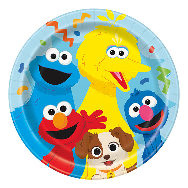 Sesame Street 9in Round Dinner Paper Plates 8ct