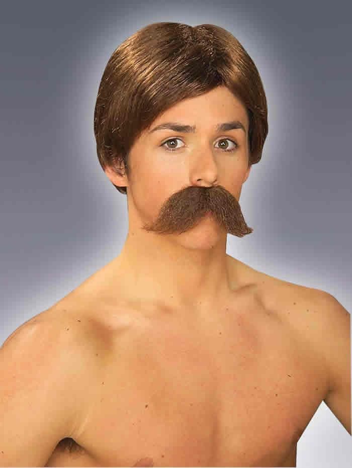 Burt Brown Wig and Moustache