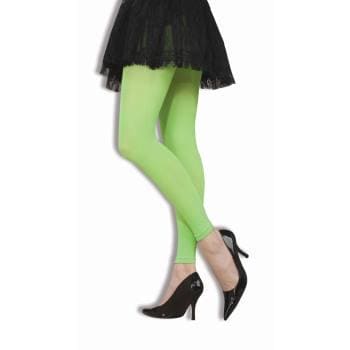 80's Neon Green Footless Tights Adult