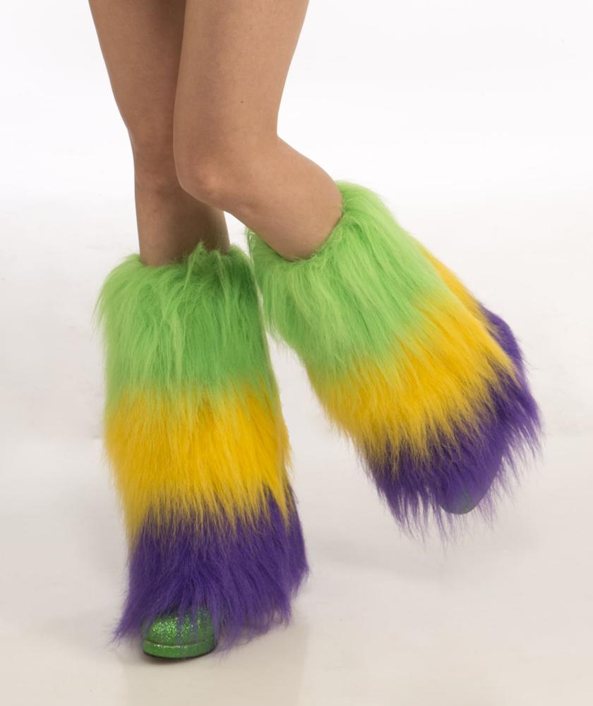 Mardi Gras Furry Leg Warmers