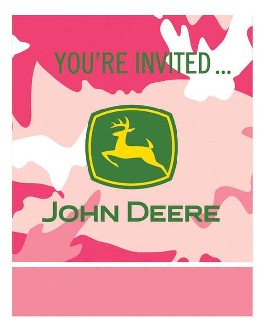 John Deere Pink Camouflage Party Invitations