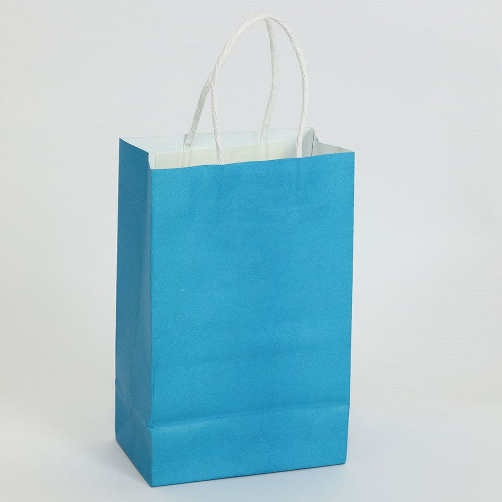 Paper Tote Bags Turquoise 10ct