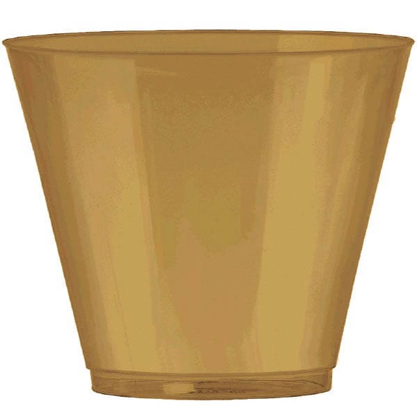 Plastic 9oz Gold Big Party Pack Cups