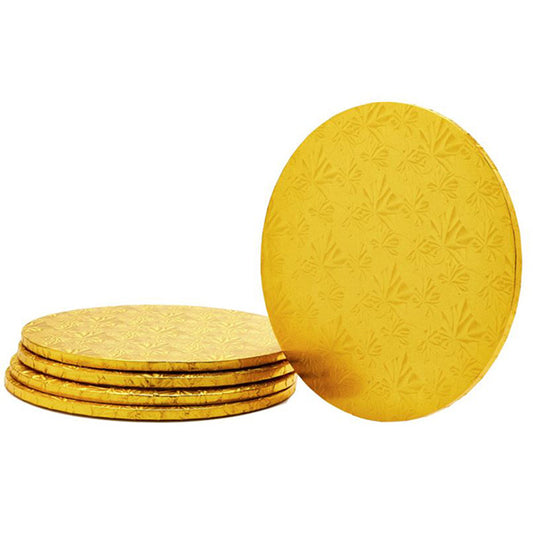 Foil Covered Cake Drum Circle 14" Gold 1ct