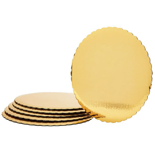 Foil Covered Scalop Edge Cake Board 12" Gold 1ct