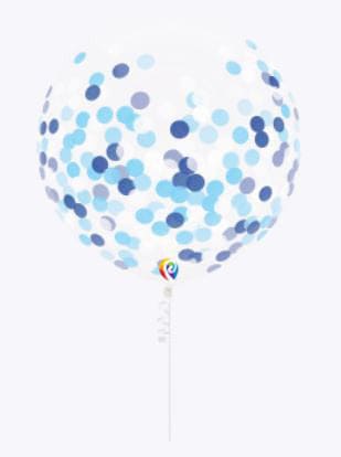 17" Blue Confetti Latex Balloons 3ct