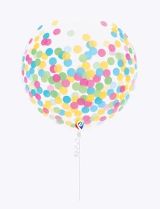 17" Multi Color Confetti Latex Balloons 3ct