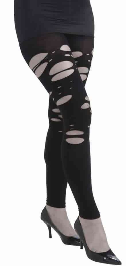 Torn Black Zombie Leggings