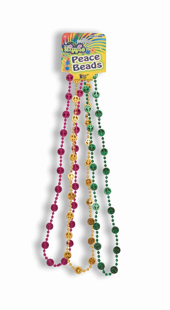 Hippie Piece Sign Beads Necklace