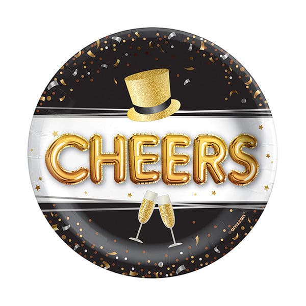 Pop Clink Cheers 6.75in Round Luncheon Paper Plates 50ct