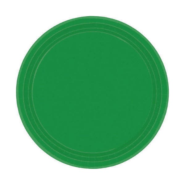 Festive Green 7in Round Luncheon Paper Plates