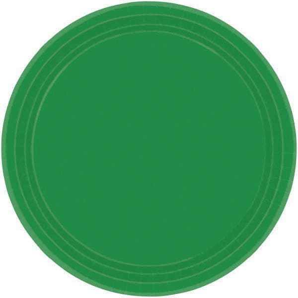 Festive Green 9in Round Dinner Paper Plates