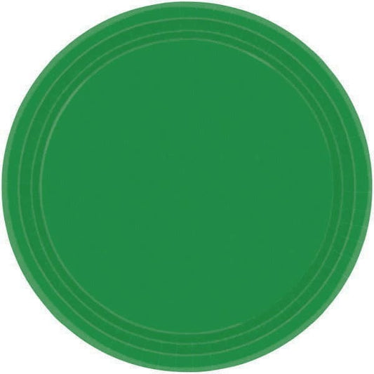 Festive Green 9in Round Dinner Paper Plates