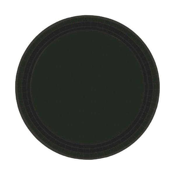 Jet Black 7in Round Luncheon Paper Plates