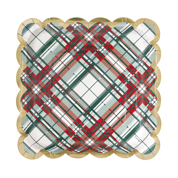 Holly Days Christmas 7in Square Luncheon Paper Plates  8ct