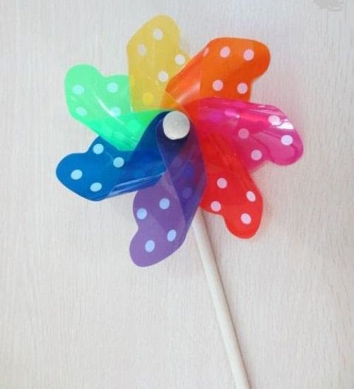 Pinwheels 12.5n Diameter Rainbow with a 24in Stick