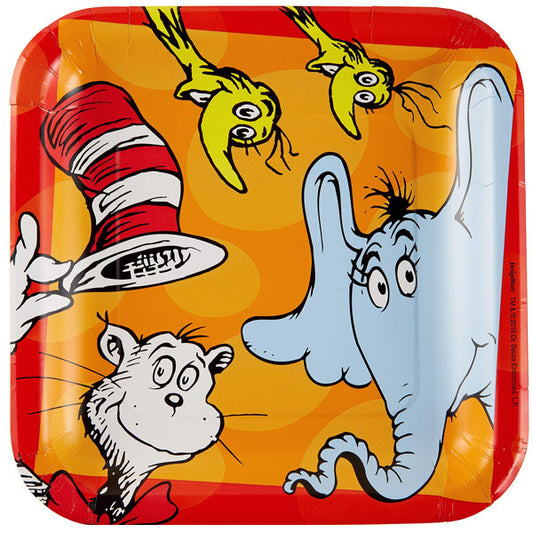 Dr Seuss 9in Square Dinner Paper Plates