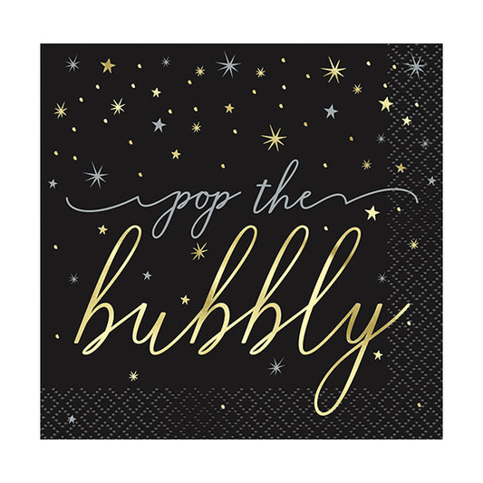 Disco New Year's Beverage Napkins 16 Ct