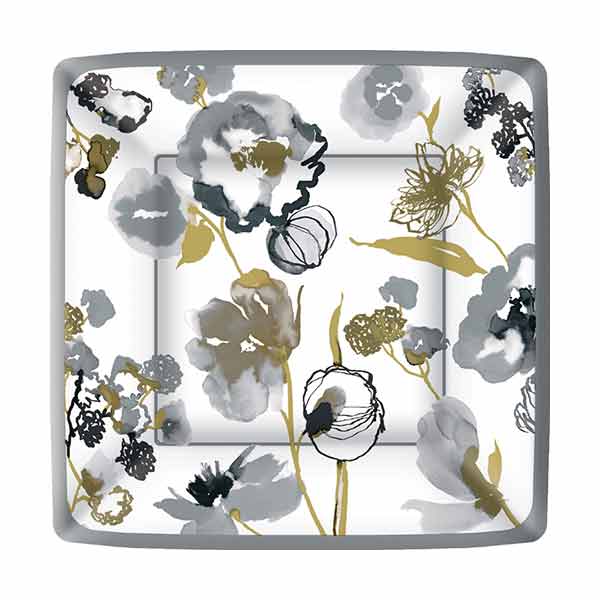 Ariella Silver Square Luncheon Paper Plates 8ct