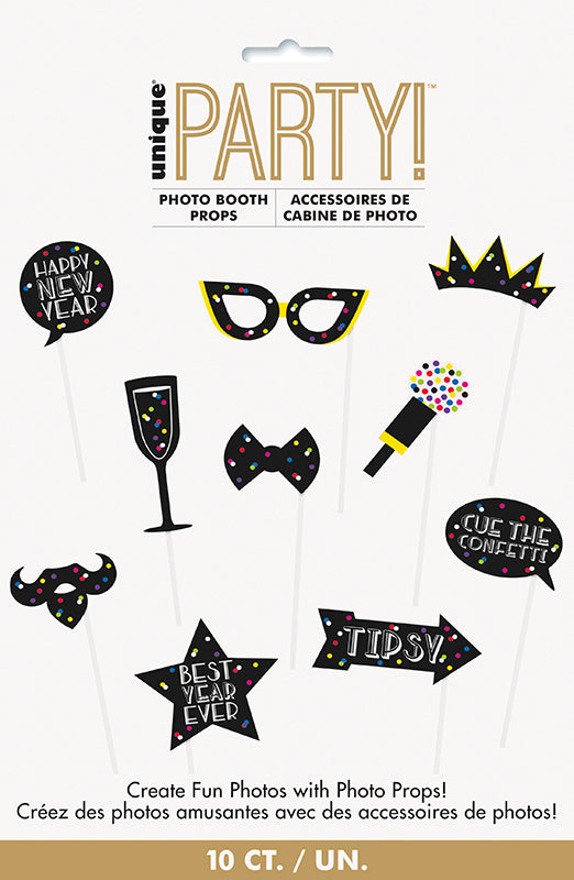 Neon Dots New Year Photo Booth Props 10 Ct