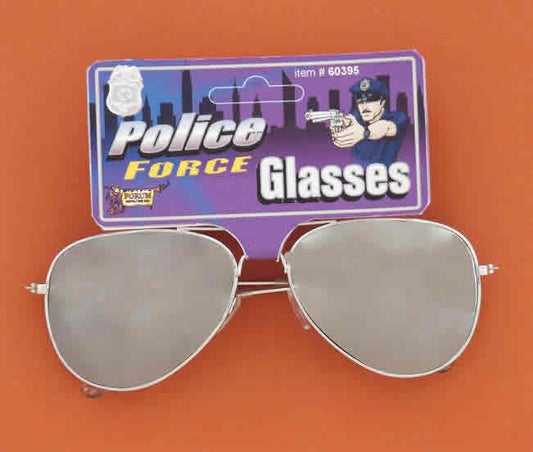 Police Officer, Force Style Mirrored Glasses
