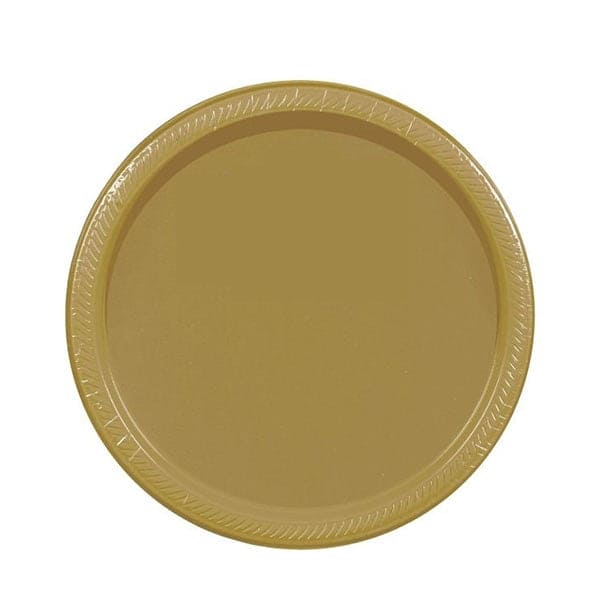 Gold 7in Round Luncheon Paper Plates