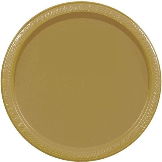 Gold 9in Round Dinner Paper Plates