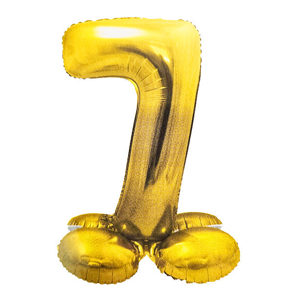 34in Standing Number 7 Gold Balloon