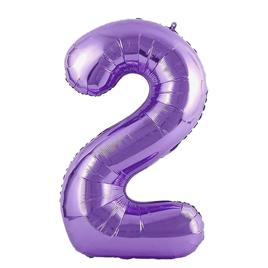 34in Number 2 Purple Mylar Balloon